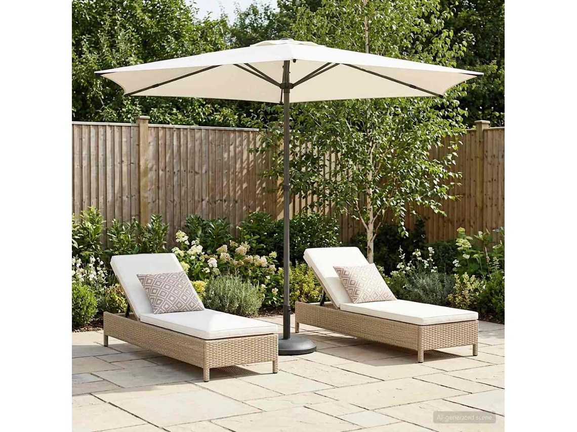 Vidaxl Guarda-sol De Jardim 270 X 270 Cm Poliéster Retangular Creme