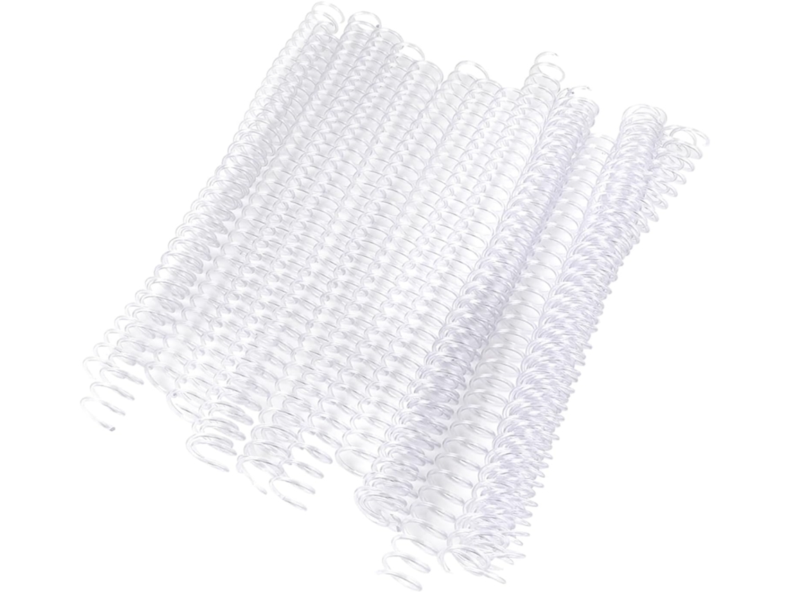 Conjunto de 20 anéis espirais de plástico para folhas A4 individuais, resistentes, reutilizáveis, manuais e