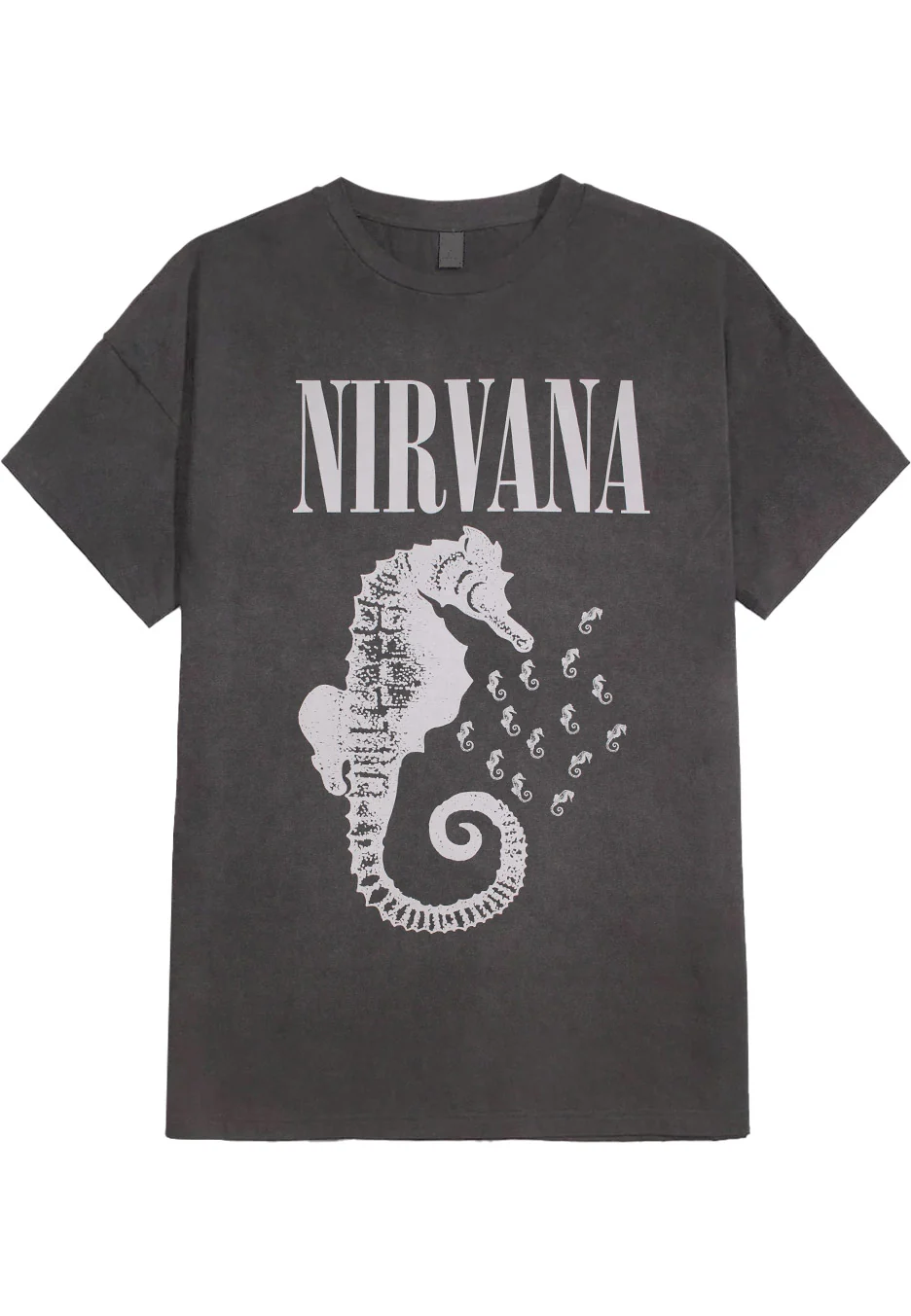 Size:l Rockinstone Nirvana - Seahorse Mono Logo Washed - T-shirt Unisex Adults