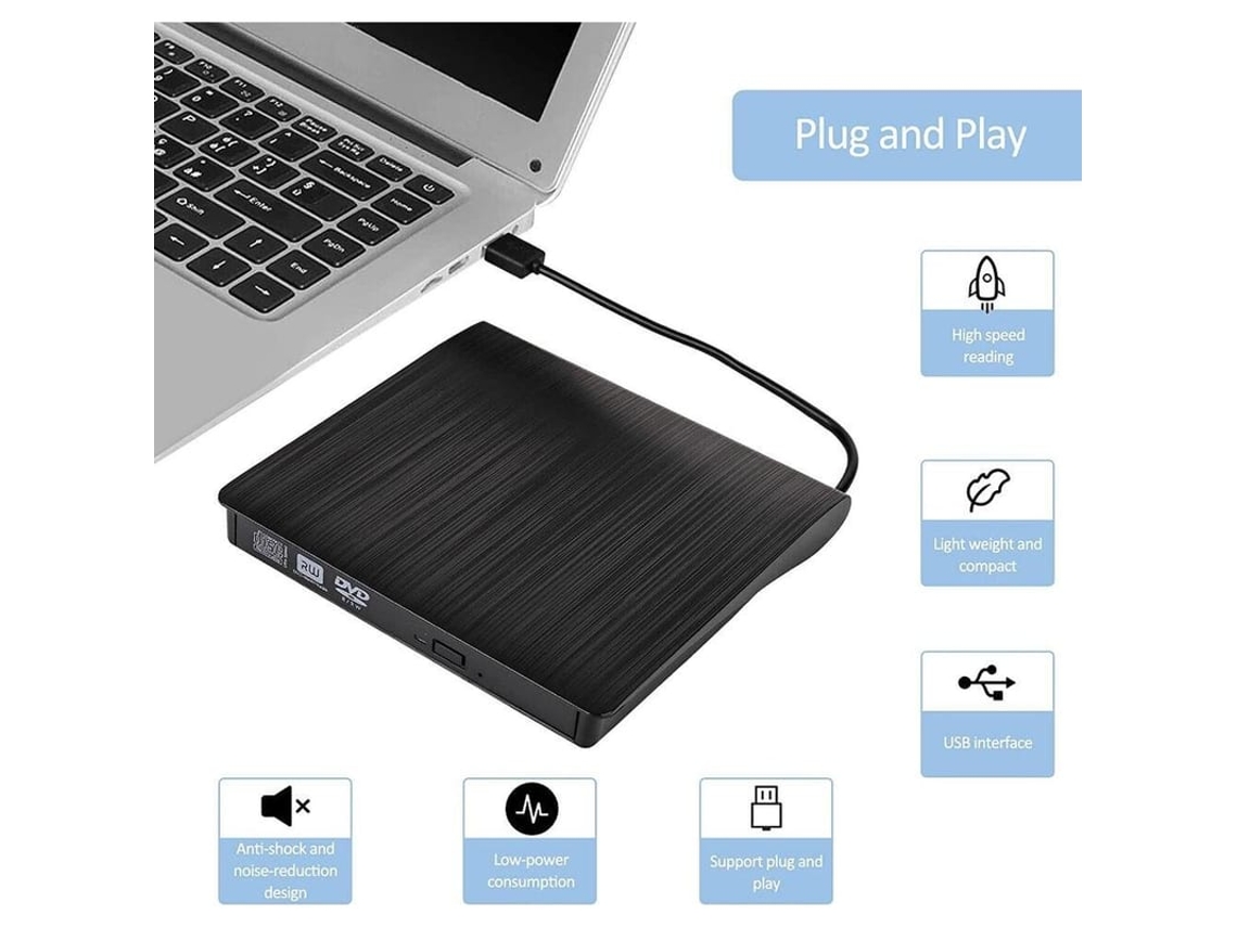 2026-unidade Externa Cd/dvd Usb 3.0 Gravadora Portátil Leitor Gravador Compatível Com Windows Mac Linux