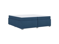 Conjunto 1 Estrutura Da Cama Vidaxl Azul Tecido (200 X 200 Cm)