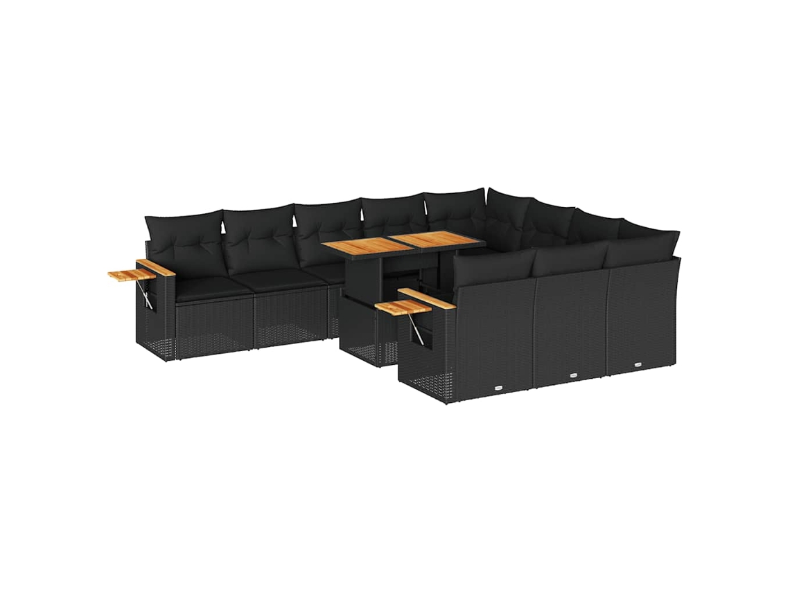 Garden Sofa Set, Garden Sofa Sets Vidaxl Preto Rattan / Vime (n/a)