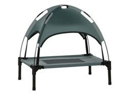 Cama Pets Dossel Removível Tecido Respirável 61x46x62 Cinza