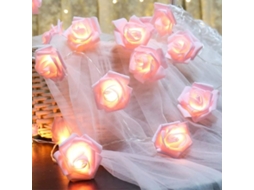 Cordão de Luzes Led com 20 Leds, Cor Rosa BRILVIBERA