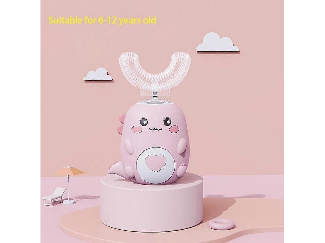 Crianças em Forma de U Escova Dentes Elétrica 360 Graus Inteligente Cartoon Silicone D Entes Automática Recarregá GOKOCO