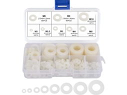 Arandela Redonda de Nylon Plástico para Arandelas Planas 520 Piezas com Kit de Parafusos e Porcas de Aço Inoxidável