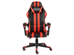 Cadeira Estilo Corrida MAISON EXCLUSIVE Couro Artificial Preto e Vermelho