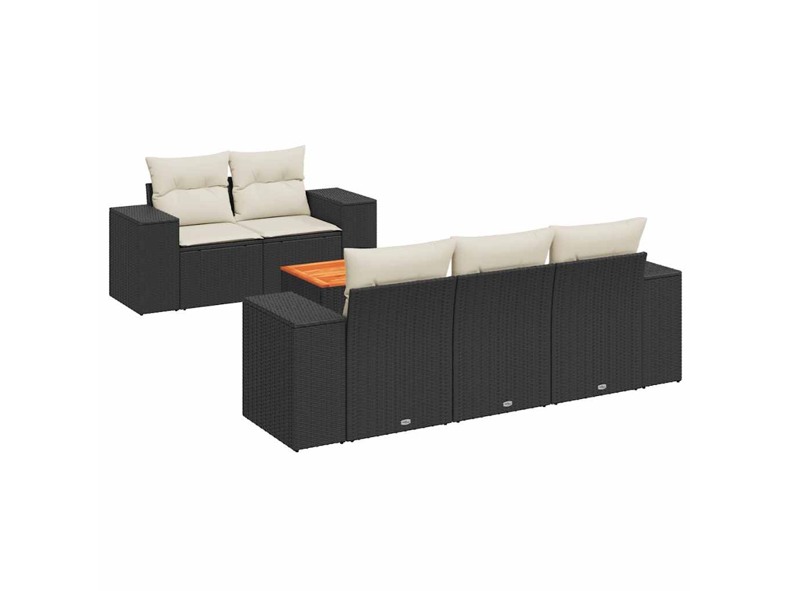 Garden Sofa Set, Garden Sofa Sets Vidaxl Preto Rattan / Vime (n/a)