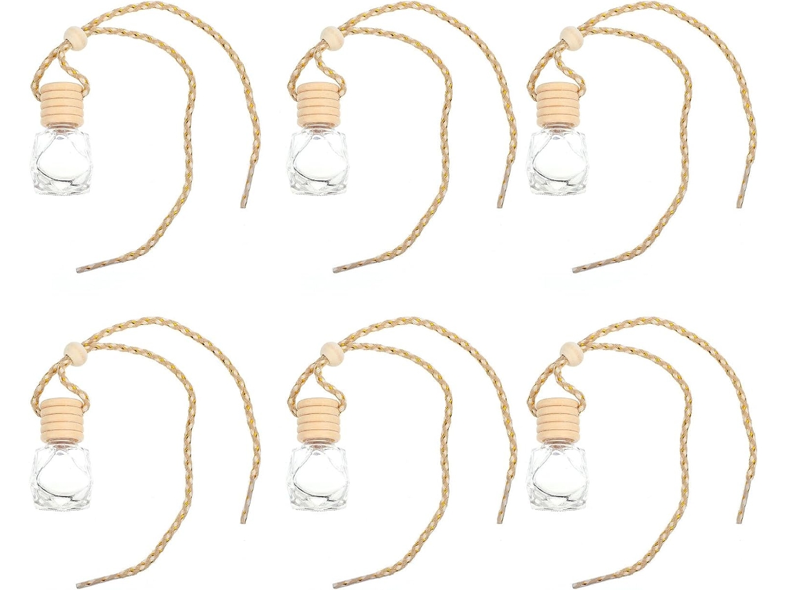 Conjunto De 6 Pingentes Vazios Para Frascos De Perfume De Carro De 8ml Em Material Sintético.