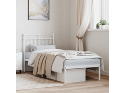 Estrutura De Cama Sem Colchão Com Cabeceira 75x190 Cm Branco