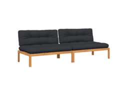 Maison Exclusive - Sofás Centro Paletes P/ Jardim 2pcs C/ Almofadões Acácia Maciça