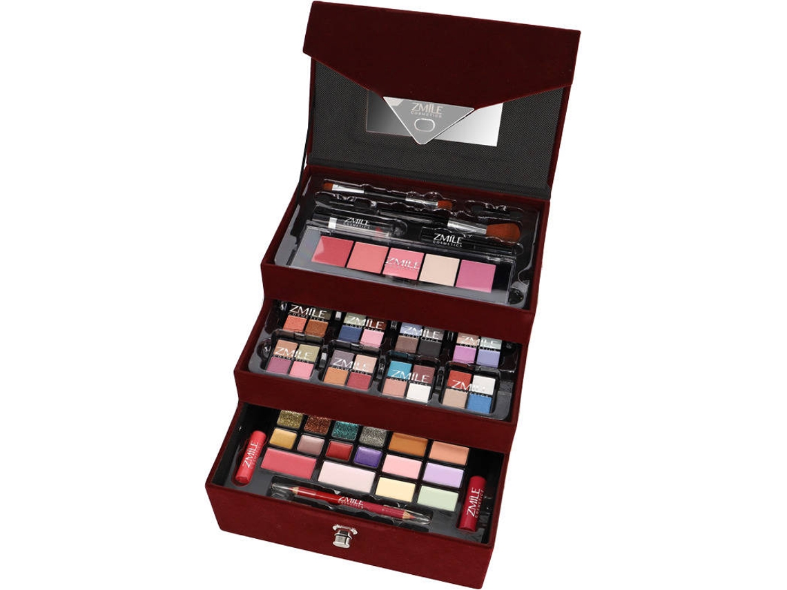 Conjunto de Maquilhagem Vegan ZMILE Velvety (71 Peças e Mala)