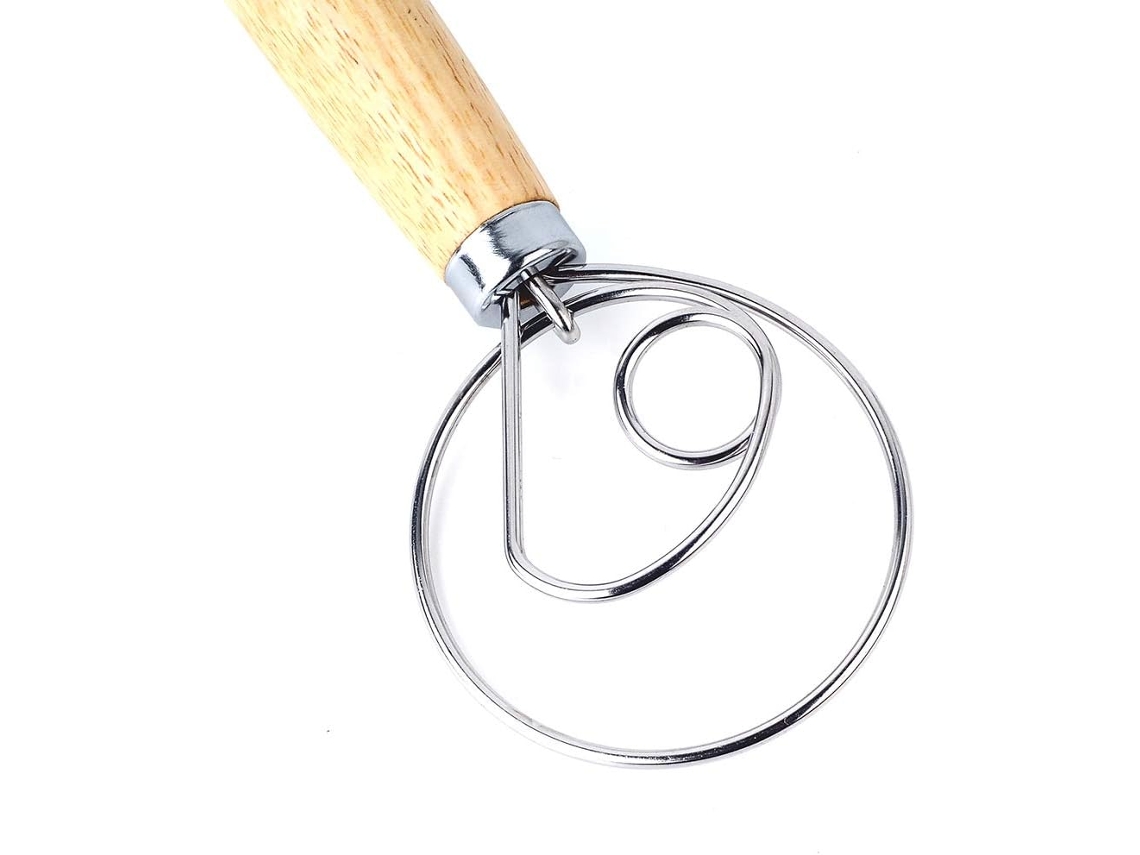 Batedor Dinamarquês Para Massa, 33 Cm, Para Pão, Pizza, Bolos E Pastelaria, Com Mistura Manual Eficiente E Limpeza Simples