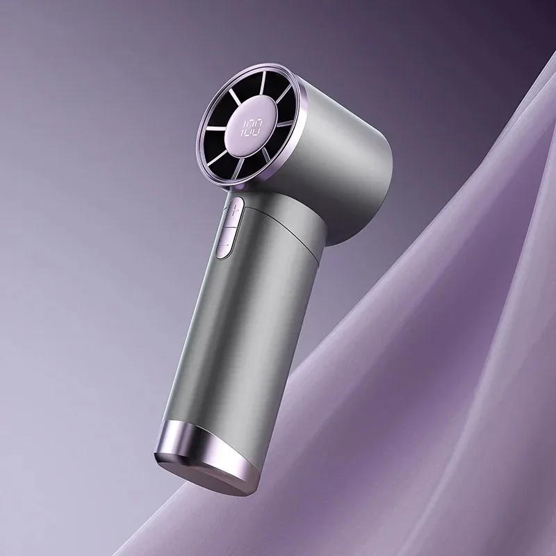 (cinza) Mini Ventilador De Mão Com Indicador De Energia, Ventilador Portátil Recarregável