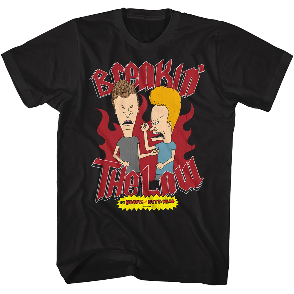 Beavis And Butt Head Breakin' The Law T-shirt Unisex Rockinstone Size:l