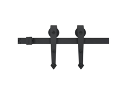 Sliding Door Hardware Vidaxl Preto Aço (200 Cm)