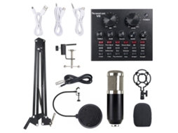 Kit De Microfone Condensador E Placa De Som Multifuncional Para Gravação E Transmissão Ao Vivo Com Microfone De Suspensão