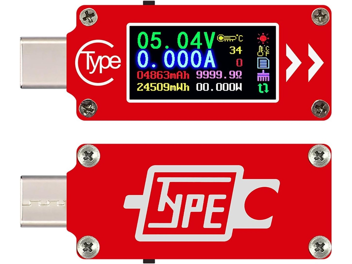 Lifcasual Tc64 Usb Com Display Lcd Tipo-c Voltímetro Amperímetro