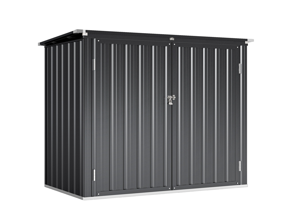Armário para 2 Lixeiras, com Tampa Articulada e Fechadura, Ideal para Organizar Resíduos em Ambientes Internos Ou Externos,cinza Escuro VERIDIA CUOM