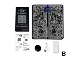 Massageador Elétrico Ems Para Os Pés, Placa Estimuladora De Acupuntura, Massageador De Pés Com Controle Remoto, Preto