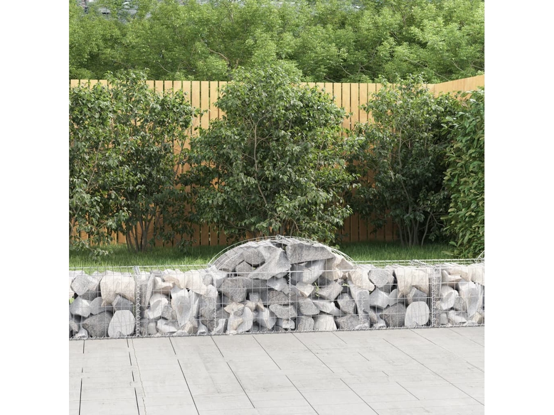 Vidaxl Cesto Gabião Arqueado 200x50x40/60 Cm Ferro Galvanizado