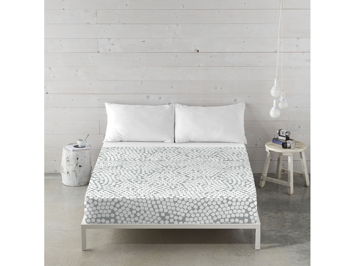 ICEHOME Conjunto de Lençóis Impressos Cama 3 Peças 150 Algodão Pebbles