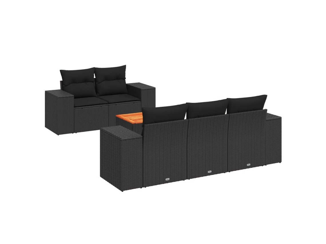 Garden Sofa Set, Garden Sofa Sets Vidaxl Preto Rattan / Vime (n/a)