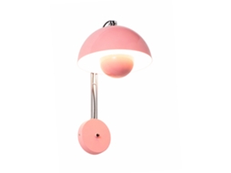 Aplique De Parede Em Metal Rosa Com Interruptor, Casquilho E27 – Design Floral Moderno Estilo Nórdico