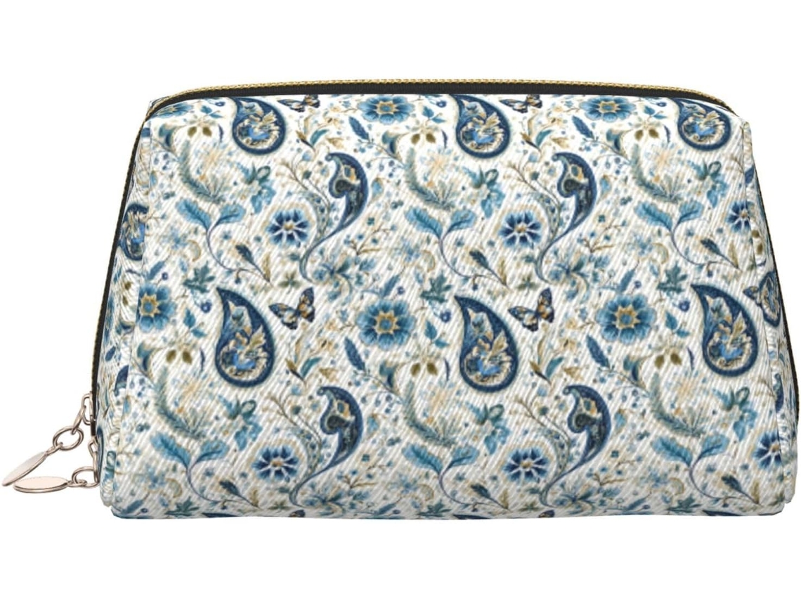 Necessaire de Maquiagem com Estampa Paisley e Borboletas S/MARCA