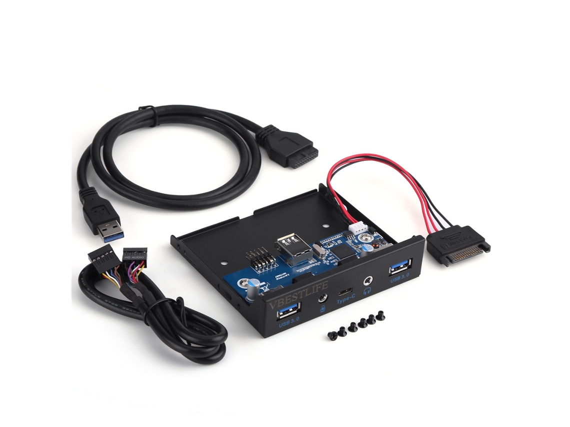 Painel Frontal LAXISCREED Usb 3.0 Type c Áudio