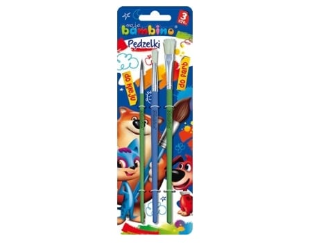 Kit De Pincéis Para Tinta E Cola Para Crianças, 3 Peças Bambino
