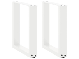 Vidaxl Pés Para Mesa De Centro Em Formato De U, 2 Peças, Branco, 38x(42-43) Cm, Aço