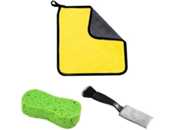Conjunto De Limpeza Automóvel Completo - Pano De Microvelcro/esponja - Escova/carretel - Suave/aço Inoxidável - Para Interior - Qualidade Profissional