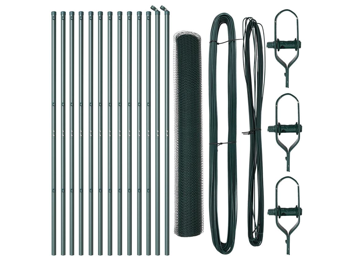 Conjunto 1 Cerca Para Jardim Vidaxl Verde Aço (25 X 1,2 M)