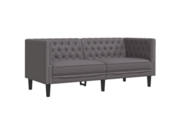 Chesterfield Sofa, Chesterfield Sofas Vidaxl Cinzeto Couro Artificial (n/a)