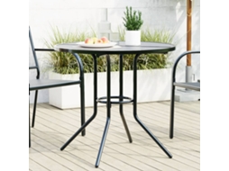 Vidaxl Mesa De Pátio Redonda Ø80x72,5 Cm Aço Revestido A Pó Antracite