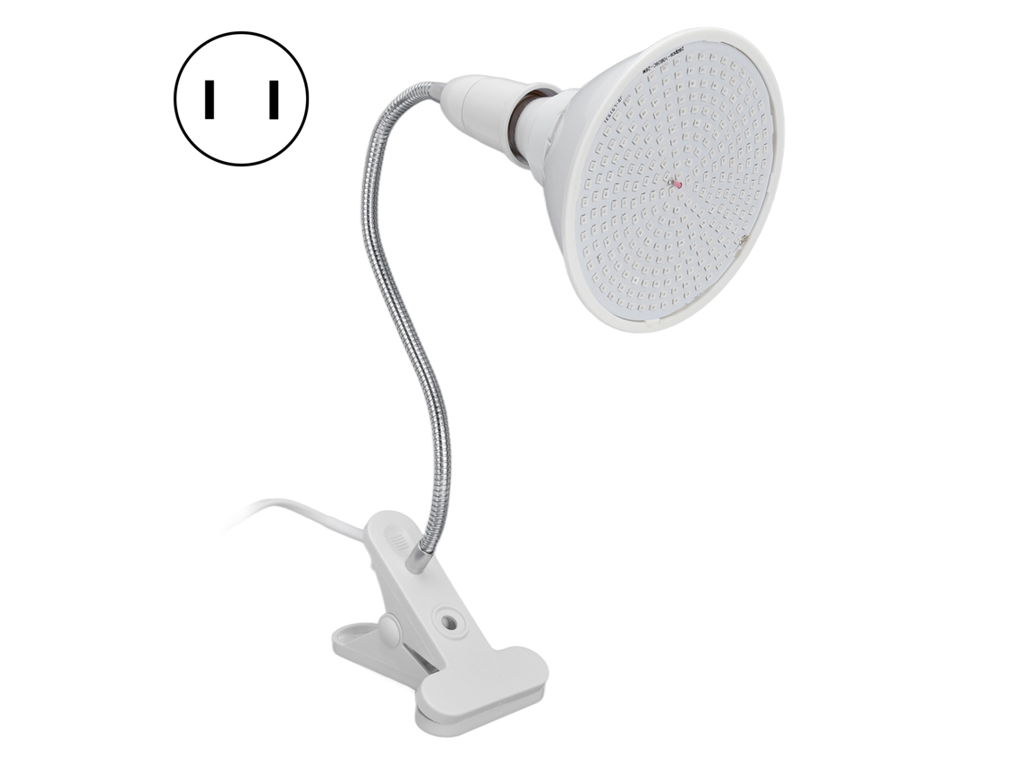 Lâmpada de crescimento Led 260 luzes rotativa 360° com clip para plantas interiores 26w, plug US | S/MARCA