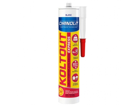 Massa Cyanolit Koltout 290 Ml Branca Multimaterial Resistente A Temperaturas Extremas