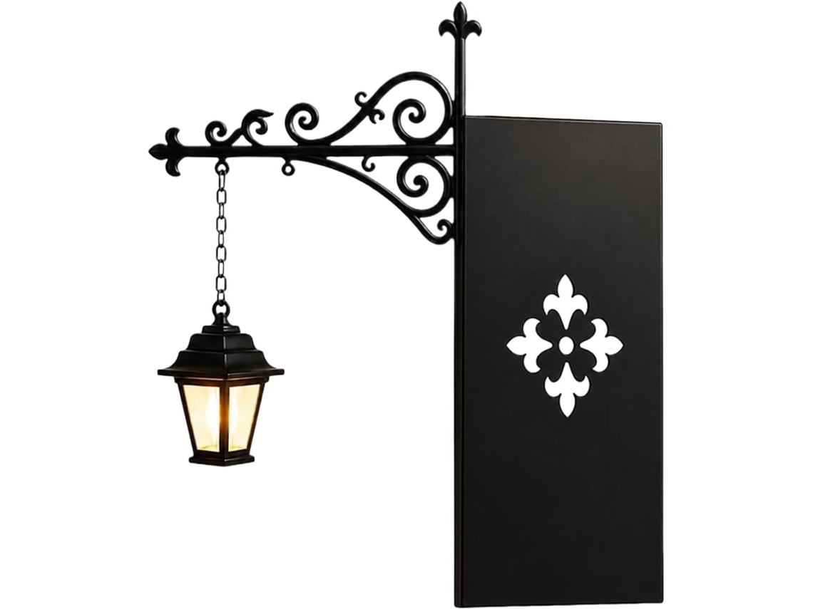 Luminária de prateleira para biblioteca, estilo lanterna vintage com LED.