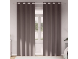 Vidaxl Cortinas Blackout Com Argolas 2 Unid. Marrom Escuro Poliéster