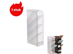 1 Unidade De Porta‑canetas Fosco Transparente Branco, Organizador Inclinado Multifuncional Para Papelaria E Cosméticos