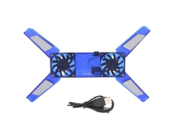 Suporte De Resfriamento Para Notebook Com Dois Ventiladores, Pasta De Resfriamento Dobrável Dr‑2008f Azul, Suprimentos De Computador