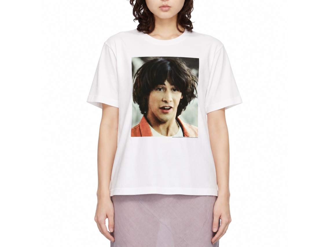 Rockinstone Bill And Ted Ted Face White Adult T-shirt Size:m