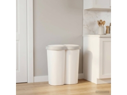 Vidaxl Lixeira Branco 48 X 30 X 51 Cm Pp