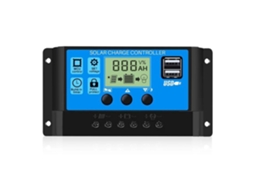 30A 12V-24V Controlador de Carga Regulador Painel de Bateria Solar Inteligente com Porta Usb Dupla de 5V Display Lcd 30A A185