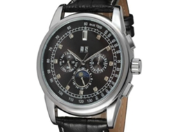 Relógio Masculino com Pulseira de Couro Mecânico Automático S/MARCA