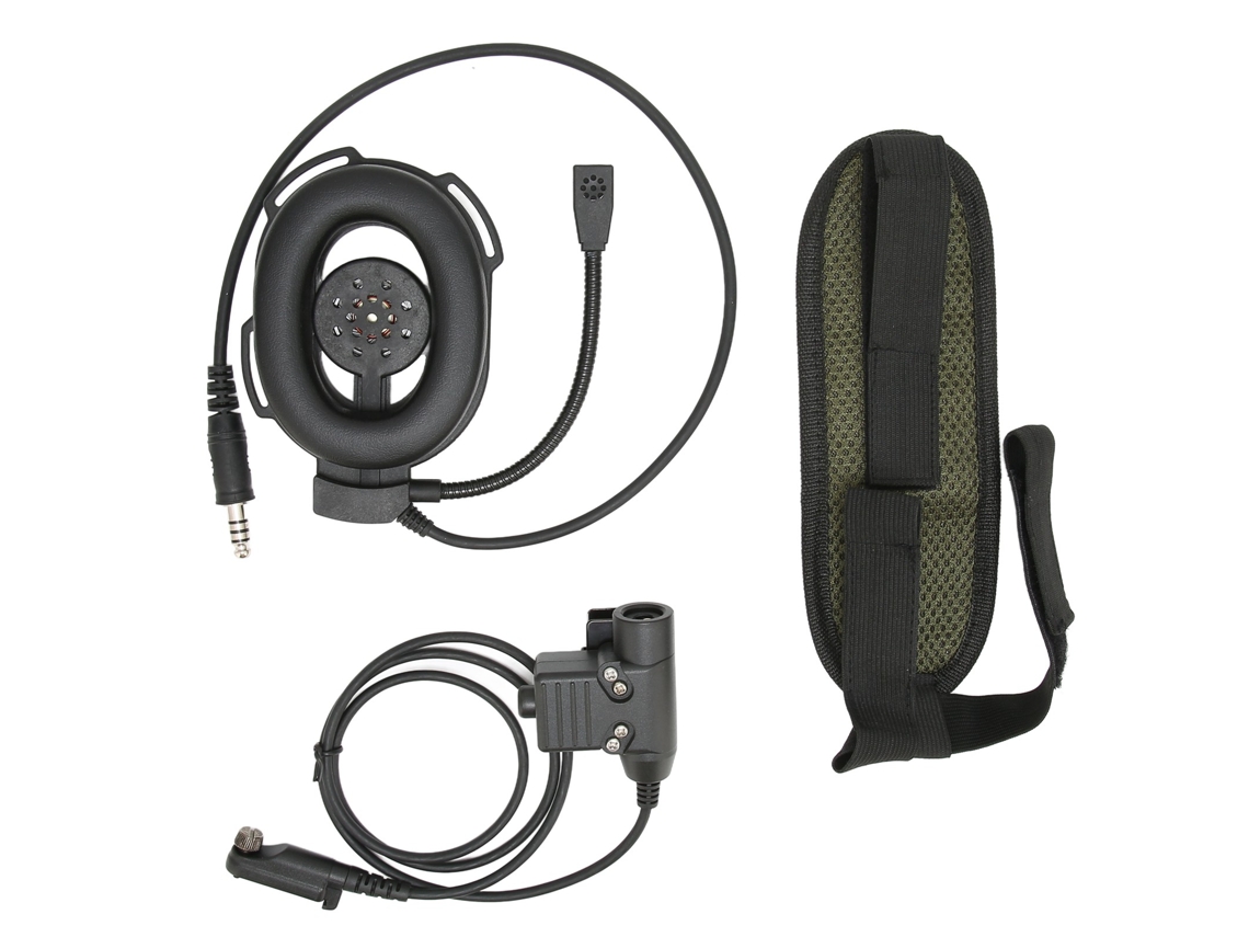 Aetheria fone de Ouvido Militar Unilateral para Hytera Pd600 Pd602 Pd605 Pd662 Walkie Talkie Capacete Moto Preto
