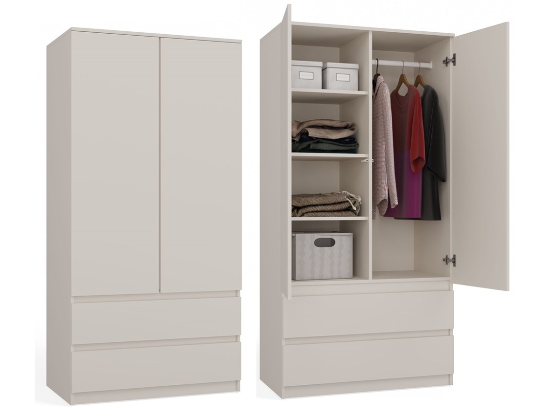 Guarda-roupa Infantil : 2 Gavetas, 2 Portas, Caxemira, 50 X 180 X 90cm 3E 3XE LIVING.COM
