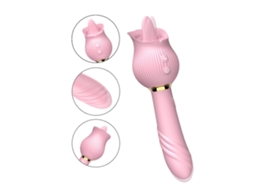 Retrátil Rose Shape Masculino Stroker Com Língua Como Lamber Sensação Prazer Brinquedo Para Adultos Estimulação Inesquecível Vermelho
