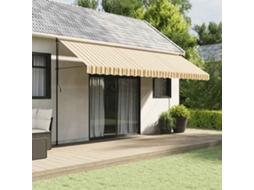 Vidaxl Tecido De Substituição Para Sanefa De Toldo 480x20 Cm Riscas Amarelo/cinzento